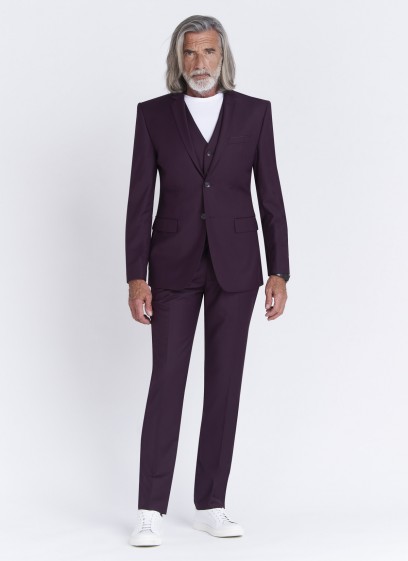 Costume slim fit Sevenson _ uni lie de vin _ 55 - Lie de vin