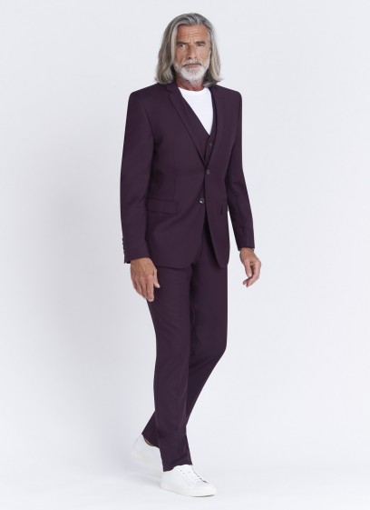 Costume slim fit Sevenson _ uni lie de vin _ 55 - Lie de vin