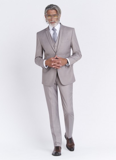 Costume slim fit Sevenson _ uni grège _ 30 - Grège