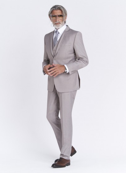 Costume slim fit Sevenson _ uni grège _ 30 - Grège
