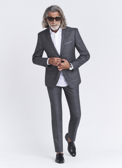 Costume slim fit Sevenson _ gris foncé à carreaux _ 23 - Gris foncé