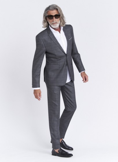 Costume slim fit Sevenson _ gris foncé à carreaux _ 23 - Gris foncé