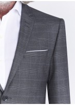 Costume slim fit Sevenson _ gris foncé à carreaux _ 23 - Gris foncé