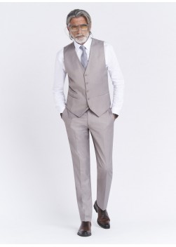 Gilet slim fit Sevenson _ uni grège _ 30 - Grège