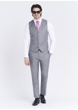 Gilet slim fit Sevenson _ uni gris moyen _ 22 - Gris moyen