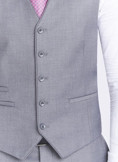 Gilet slim fit Sevenson _ uni gris moyen _ 22 - Gris moyen