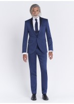 Smoking slim fit Sevenson _ Bleu marine faux uni _ 88 - Bleu marine
