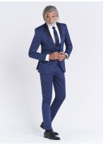 Smoking slim fit Sevenson _ Bleu marine faux uni _ 88 - Bleu marine