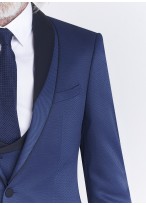 Smoking slim fit Sevenson _ Bleu marine faux uni _ 88 - Bleu marine