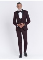 Smoking slim fit Sevenson _ Bordeaux faux uni _ 56 - Bordeaux