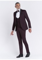 Smoking slim fit Sevenson _ Bordeaux faux uni _ 56 - Bordeaux
