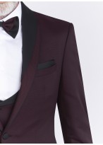 Smoking slim fit Sevenson _ Bordeaux faux uni _ 56 - Bordeaux