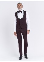 Smoking slim fit Sevenson _ Bordeaux faux uni _ 56 - Bordeaux