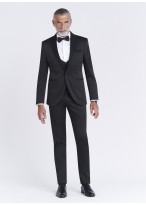 Smoking slim fit col châle Sevenson _ uni noir _ 01 - Noir