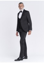 Smoking slim fit col châle Sevenson _ uni noir _ 01 - Noir