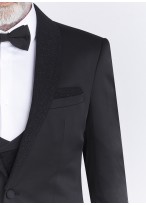Smoking slim fit col châle Sevenson _ uni noir _ 01 - Noir