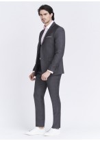 Costume slim fit Sevenson _ Gris foncé à carreaux rose _ 23 - Gris foncé
