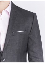 Costume slim fit Sevenson _ Gris foncé à carreaux rose _ 23 - Gris foncé