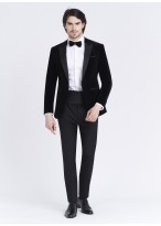 Smoking slim fit col pointe Sevenson _ Uni noir _ 01 - Noir