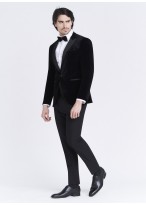 Smoking slim fit col pointe Sevenson _ Uni noir _ 01 - Noir