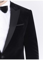 Smoking slim fit col pointe Sevenson _ Uni noir _ 01 - Noir
