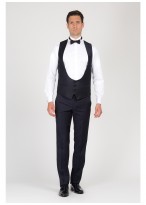 Gilet en satin Emmanuelle Khanh-Bleu nuit - 6K001202