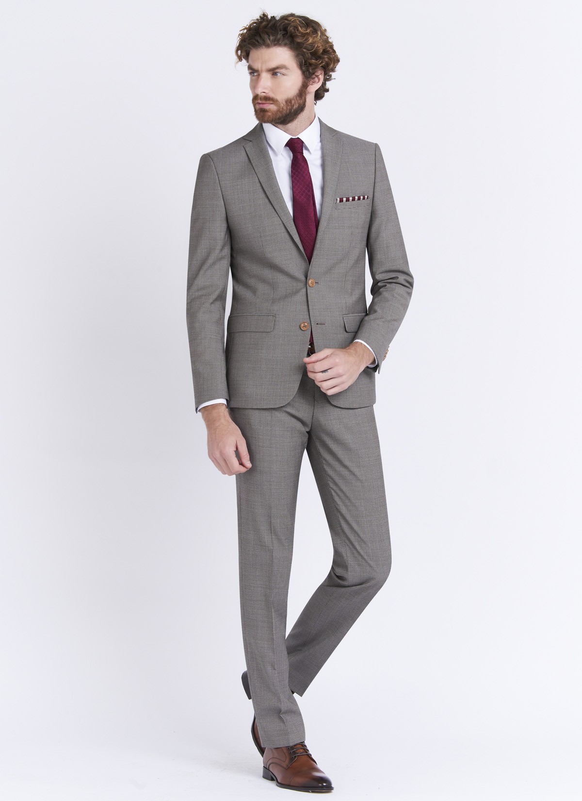 Costume slim fit Stanbridge_30 - Grège