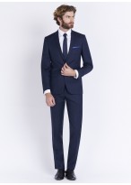 Slim fit suit by Lanificio F.lli Cerruti Dal 19881 _ Marine blue faux plain _ 88 - Marine blue