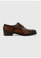 Derby double bloucle en cuir Stanbridge _ Cuir whisky _ 33 - Tabac