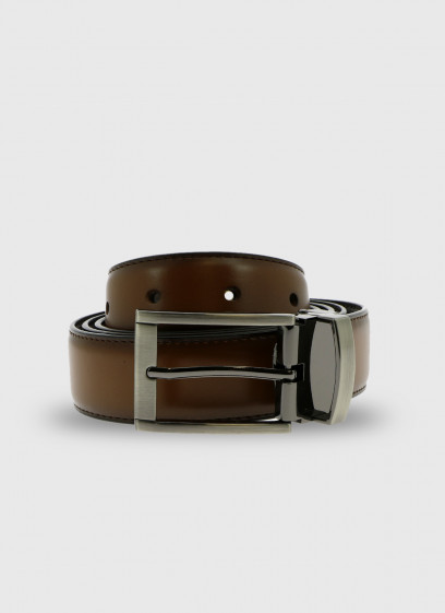 Ceinture en cuir Stanbridge _ Cuir uni marron _ 35 - Marron
