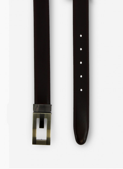 Ceinture en cuir Stanbridge _ Cuir uni Cafe _ 37 - Café