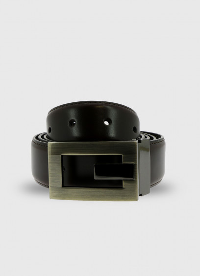 Ceinture en cuir Stanbridge _ Cuir uni Cafe _ 37 - Café