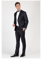 Smoking slim col pointe Emmanuelle Khanh-Bleu nuit - 6K001202