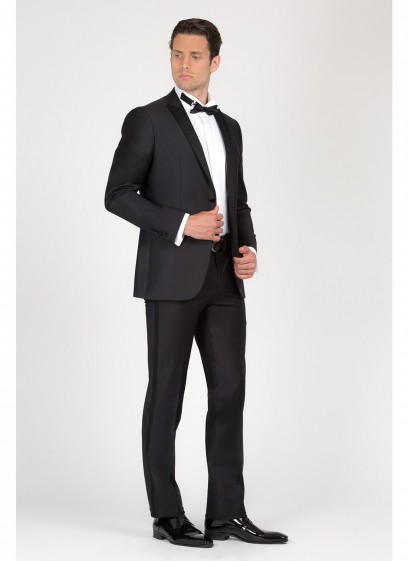 Smoking semi-slim col pointe Emmanuelle Khanh-Noir - 6K001101