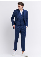 Regular fit suit by Emmanuelle Khanh _ Petrol blue with stripes _ 87 - Petrol blue
