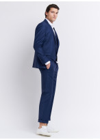 Regular fit suit by Emmanuelle Khanh _ Petrol blue with stripes _ 87 - Petrol blue