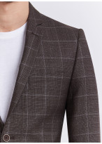 Veste slim fit Sevenson _ Taupe à carreaux _ 34 - Taupe