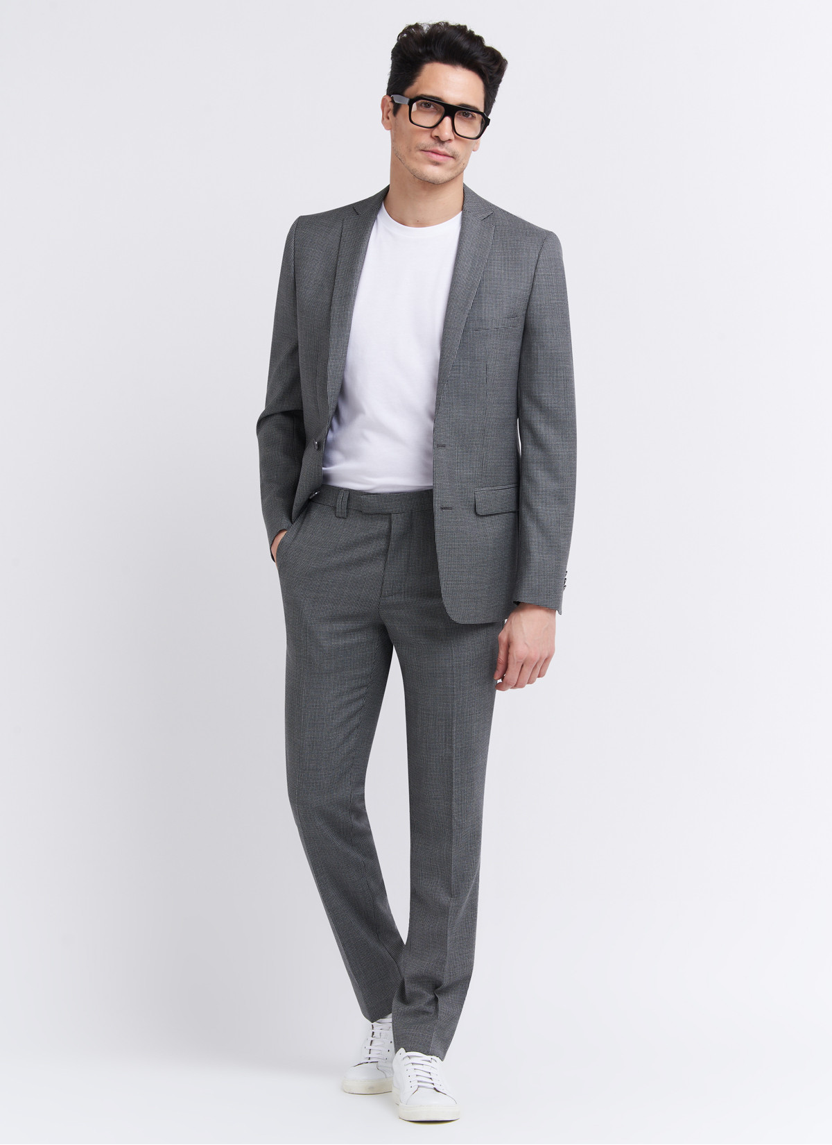 Costume slim fit Stanbridge _ Gris Foncé Pied-de-poule _ 23 - Gris foncé
