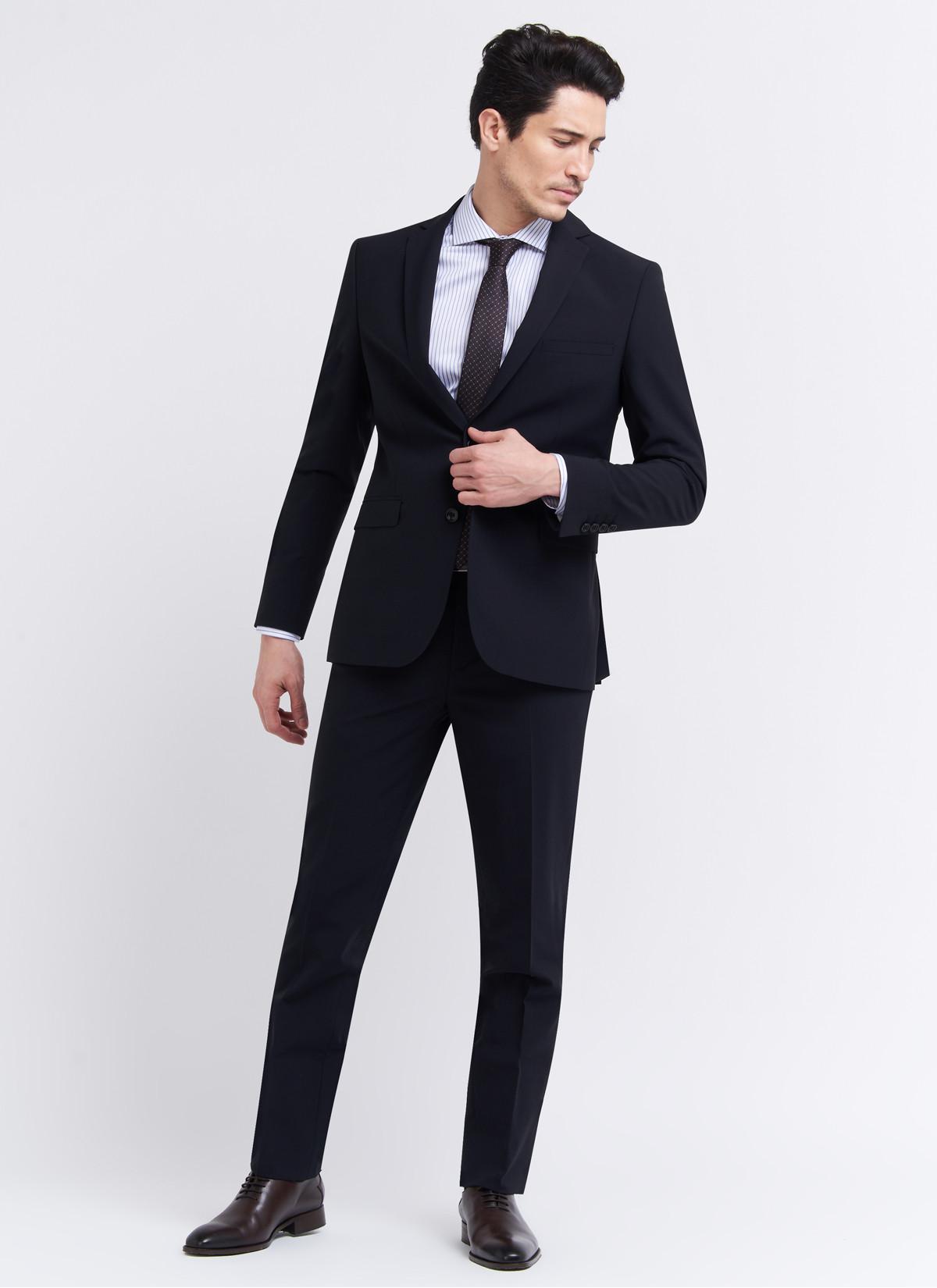 Costume semi-slim fit Stanbridge 01 - Noir