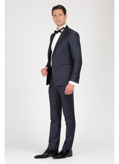 Smoking semi-slim col châle T.G DI FABIO-Bleu - 61F33-2122-5