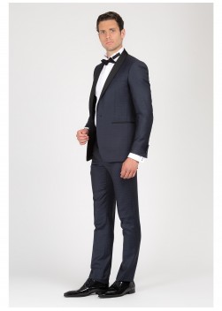 Smoking semi-slim col châle T.G DI FABIO-Bleu - 61F33-2122-5
