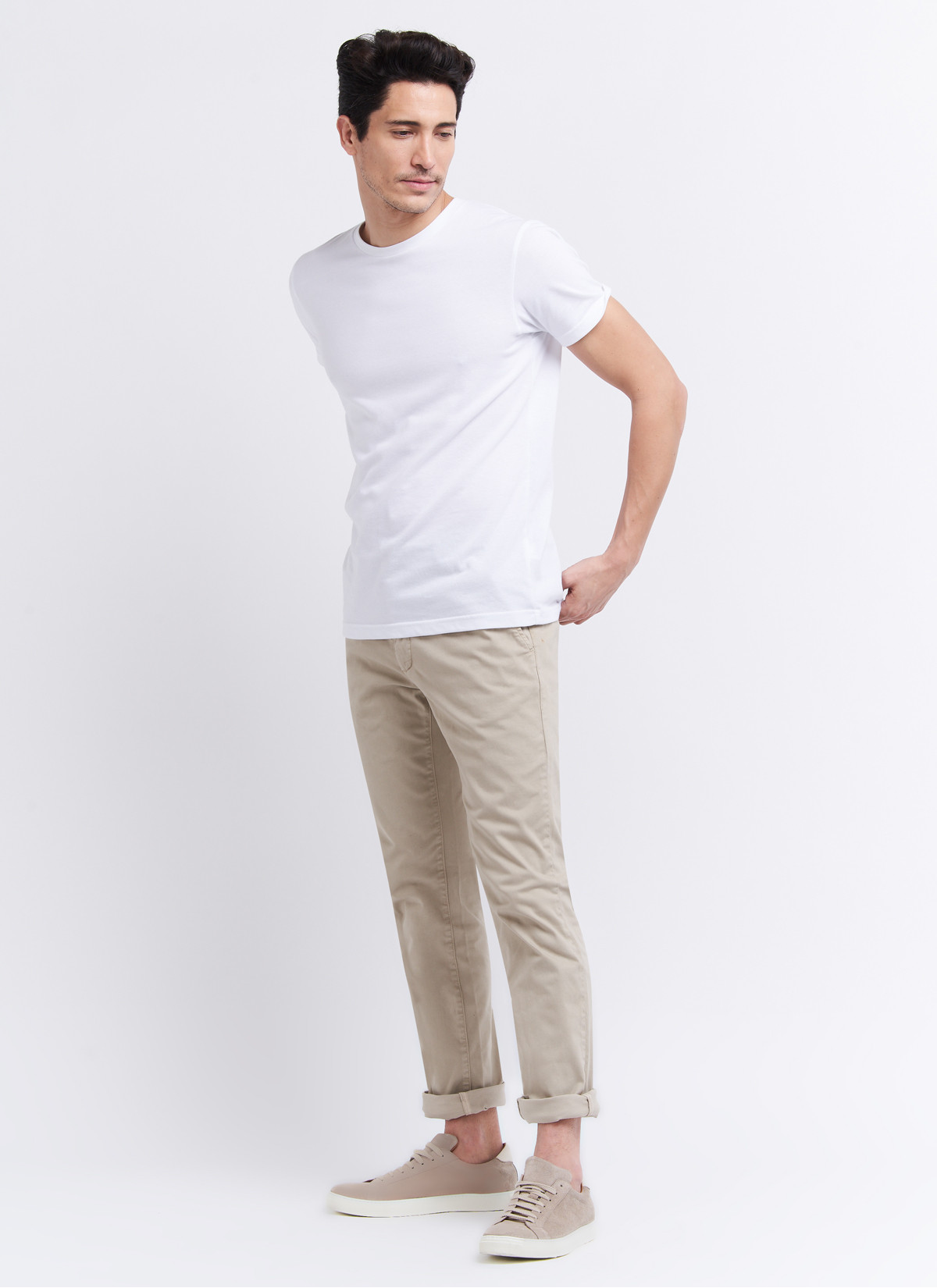 Pantalon chino Charles Le Golf  _ Nude uni _ 13 - Nude