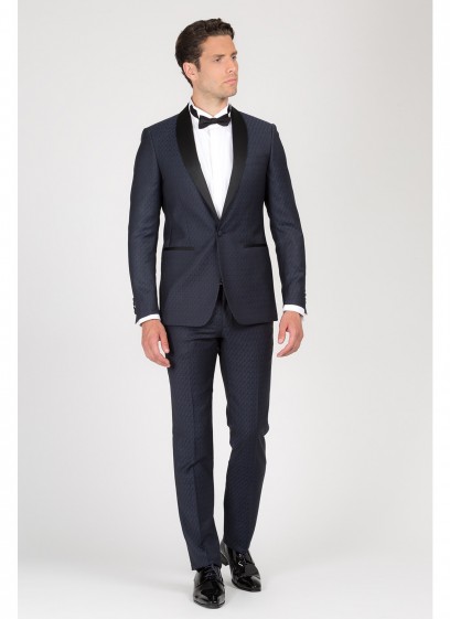 Smoking semi-slim col châle T.G DI FABIO-Bleu - 61F33-2122-5