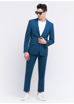 Costume slim fit en laine Charles Le Golf _ Bleu pétrole faux uni _ 87 - Bleu pétrole