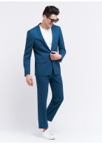 Costume slim fit en laine Charles Le Golf _ Bleu pétrole faux uni _ 87 - Bleu pétrole