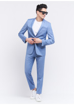 Costume slim fit Lanificio F.lli Cerruti Dal 19881 _ Bleu ciel faux uni _ 81 - Bleu ciel