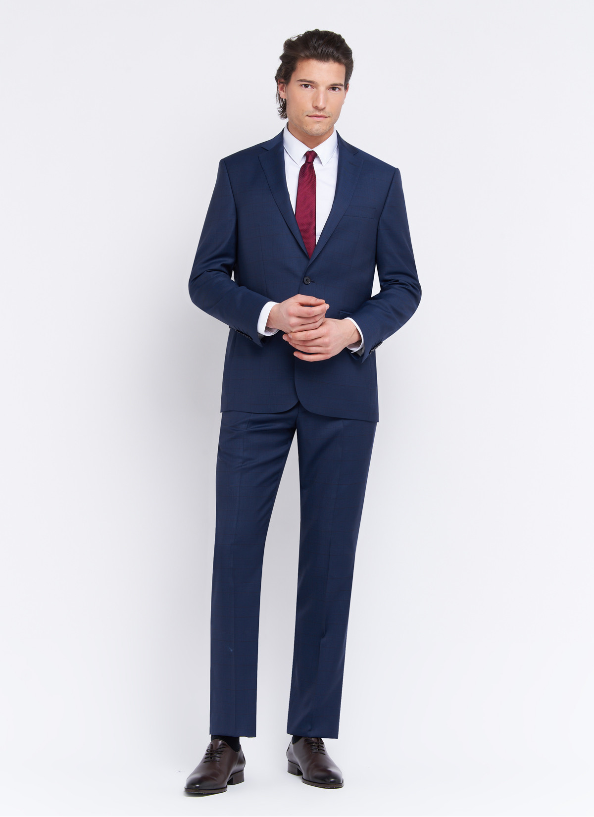 Regular fit suit by Lanificio F.lli Cerruti Dal 19881 _ Marine blue with checks _ 88 - Marine blue