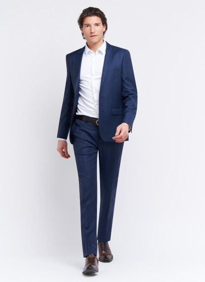 Costume slim fit Lanificio F.lli Cerruti Dal 19881 _ Bleu nuit à carreaux _ 89 - Bleu nuit