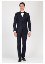 Smoking slim trois pièces SEVENSON-Bleu marine - 201NAVY2