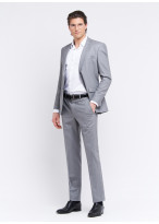 Regular fit suit by Emmanuelle Khanh _ Pearl grey faux plain _ 21 - Pearl grey